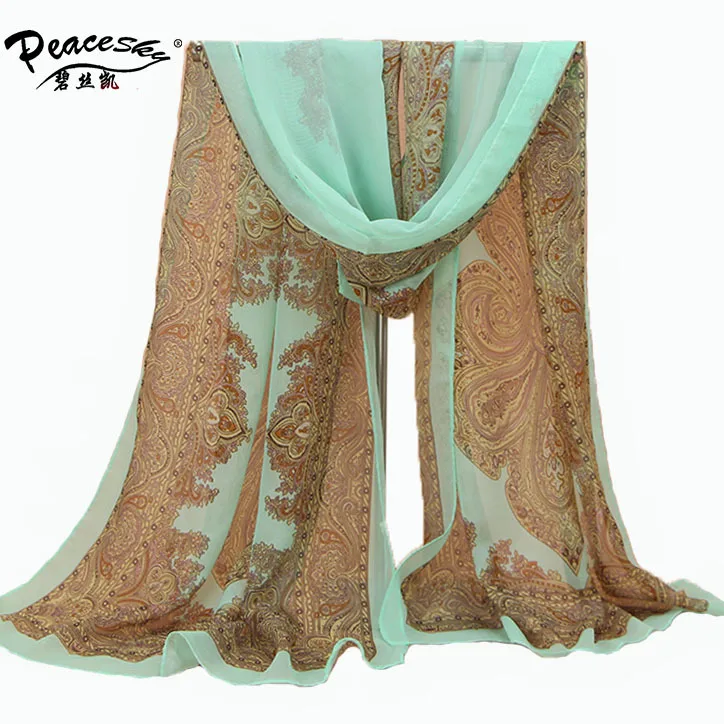 

Fashion Women Chiffon Printed Designer Scarf Autumn Gradient Plaid Flower Leopard Casual Silk Scarves Long Wrap Pashmina