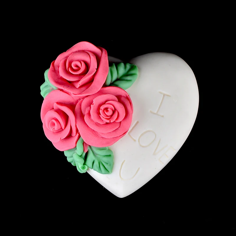 

Romantic Love Silicone Mousse Mold Rose Heart Design Ice Cream Cake Chocolate Gelato Dessert Pastry Tools Valentine Gateau Mould