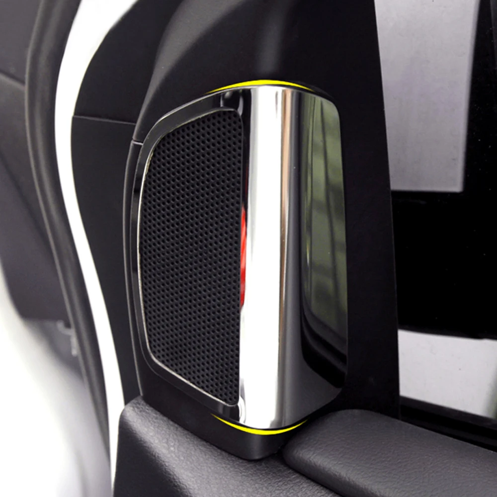 

2pcs/set stainless steel A Pillar Audio speaker trim tweeter decoration stickers For Ford Focus 3 2012-2013 car accessories