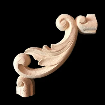 

10PCS Wood Carved Corner Onlay Applique Decor Furniture Craft Unpainted Home Art Decor Decorative Wood Appliques Unpainted Frame