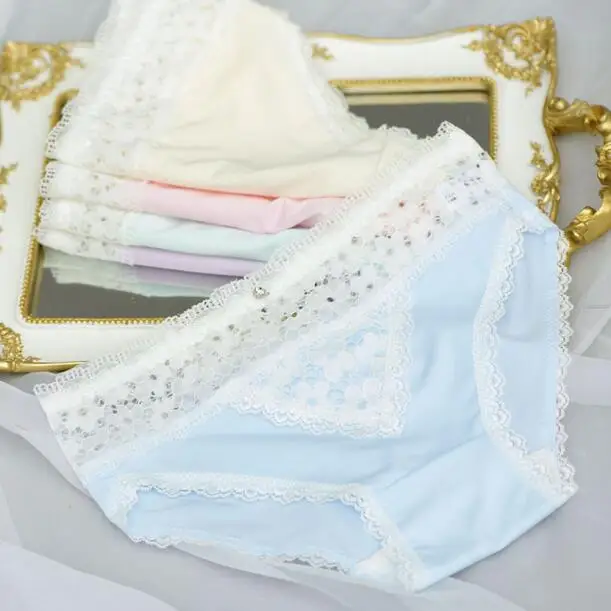 

2019 New Arrival Spring Summer Cute Sexy Kawaii Milk Silk Lace Panties Underwear, Brief, Knicker Thong G string Panties WP542