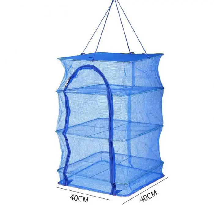 Складной 4 слоя сушки рыболовная сеть подвесная рыбы, Овощей посуда/PE/вешалка для рыбной ловли для рыбы