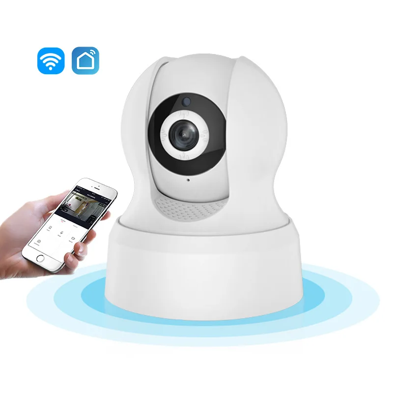 

720P HD Wi-Fi IP Camera Smart Living Wireless Network Night Vision CCTV Camera Compatible with Amazon Alexa Echo Google Home