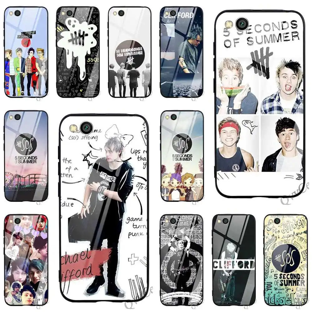 

Slim 5 Seconds of Summer 5SOS Tempered Glass Phone Cover for Xiaomi Redmi Note 6 Pro Case A1 A2 Mi 9 8 Lite F1 4X 6A 7 6 Covers