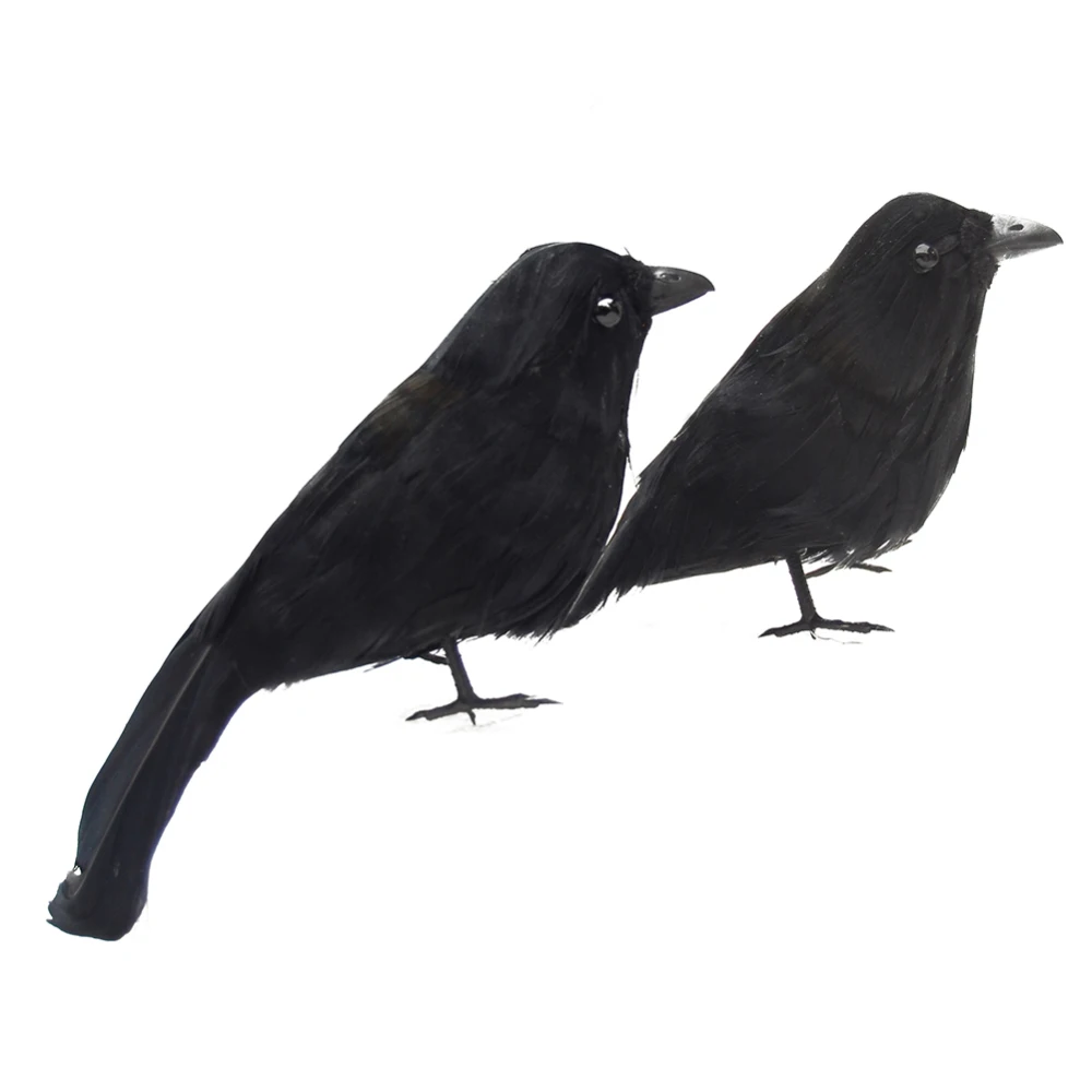 

6 Pcs Halloween Raven Material Plastic Model Halloween Black Feathered Small Crows Birds Ravens Props Decor Halloween Decoration