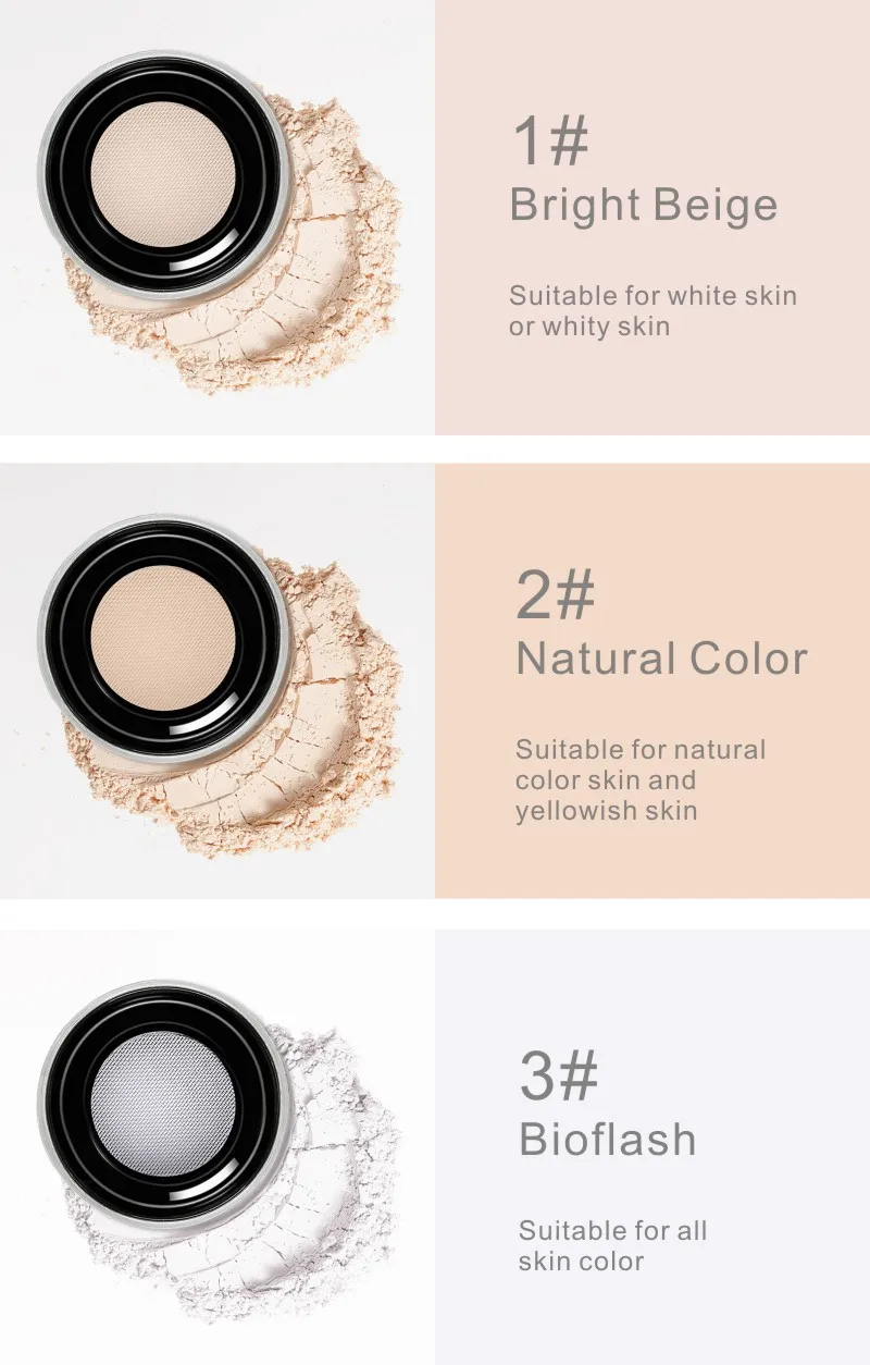HENLICS 24 Hour Long Lasting Velvet Loose Powder Concealer with Makeup Brush 2pcslot Oil-control Loose Mineral Makeup Powder (30)
