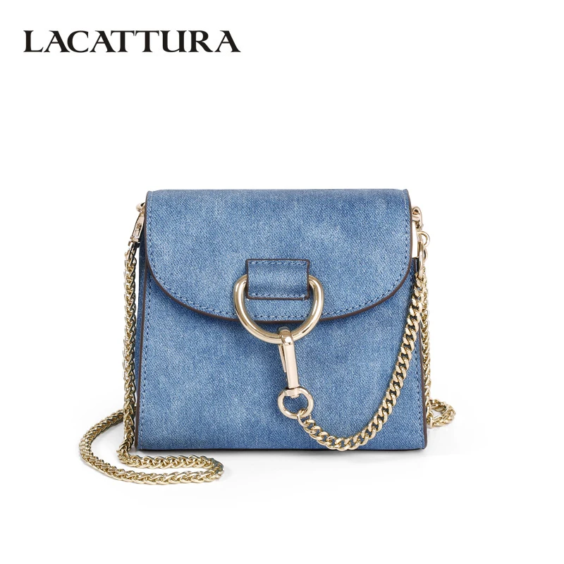 

LACATTURA 2018 Women Messenger Bags luxury High Quality Leather Handbag Chain Flap Mini Shoulder Bag Fashion Ladies Crossbodybag