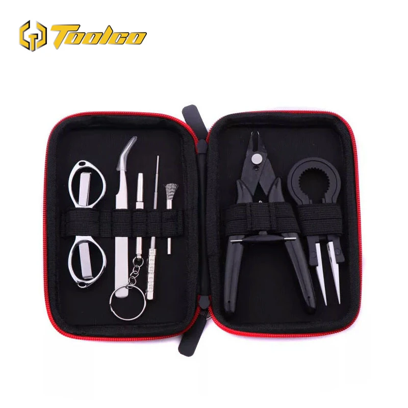 

Hot Sale Electronic Cigarette DIY Tool Kit Coil jig Tweezers Pliers For RDA RDTA RTA E Cig Accessories Vape Bag Coiling Kit