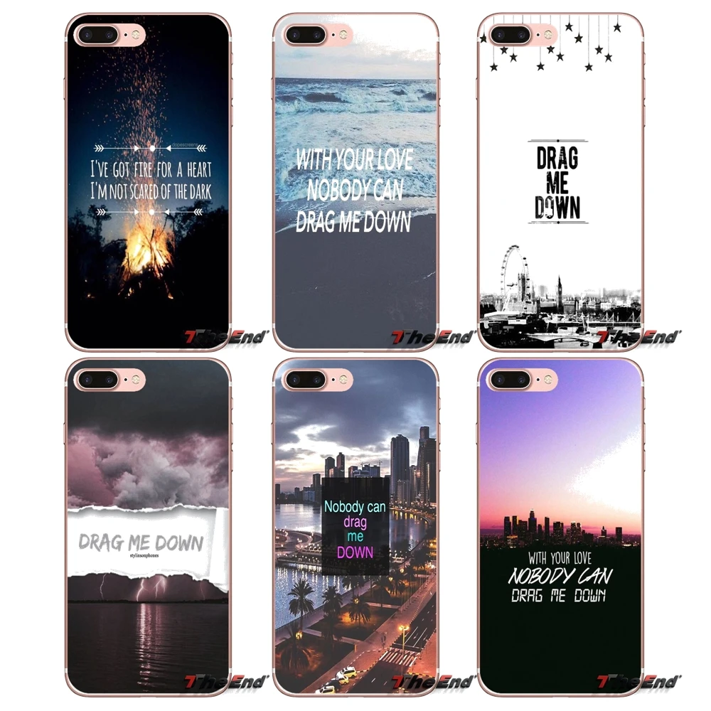 Для iPhone X 4 4S 5 5S 5C SE 6 6S 7 8 Plus Samsung Galaxy J1 J3 J5 J7 A3 A5 2016 2017 Чехлы Drag Me Down one Direction 1D текст |