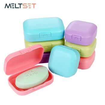 

Kitchen Bathroom Soap Holder Organizer Mini Portable Travel Soap Storage Box Square Soap Dish Plate Container Sponge Drainer