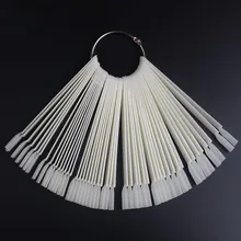 1 סט/50 pcs פלסטיק מאוורר בצורת חדש DIY ג 'ל ציפורניים צבע כרטיס מניקור נייל ארט כלי עיסוק עבור פדיקור פולני צבע צלחת(China)
