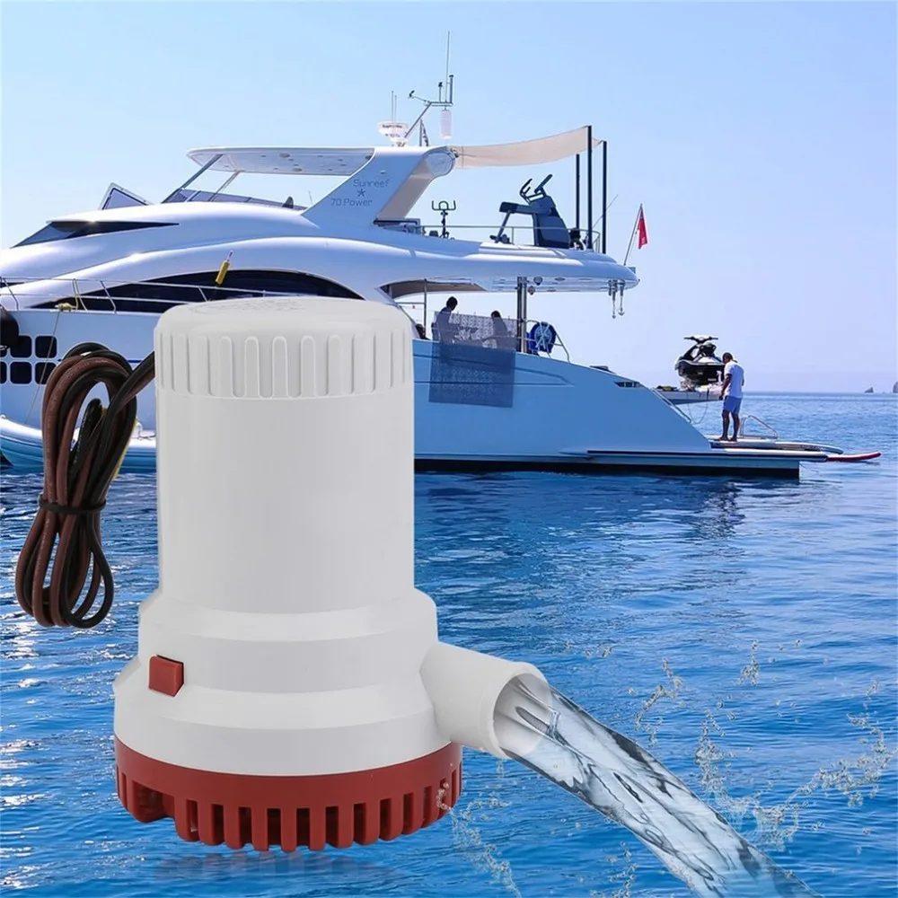 

2018 2000GPH 12V Non-automatic Corrosion-resistant Anti-Airlock Protection Submersible Marine Boat Bilge Pump Vacuum Water Pump