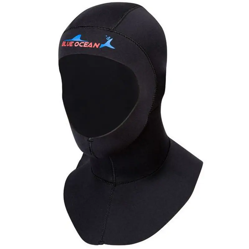 3mm Neoprene Scuba Diving Bibbed Hood Warm Cap Divers Cap Hood Black