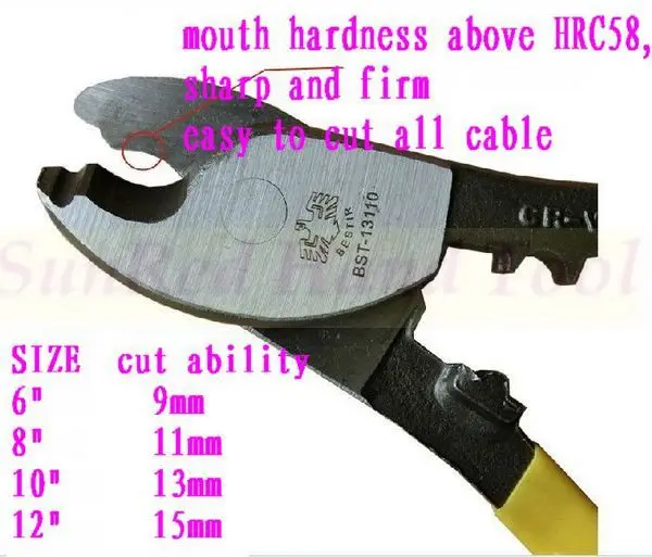 BESTIR Сделано в Тайване, высокое качество, хром-ванадиевый 1" резак, инструмент для резки кабеля электрик, № 13112 оптом и в розницу