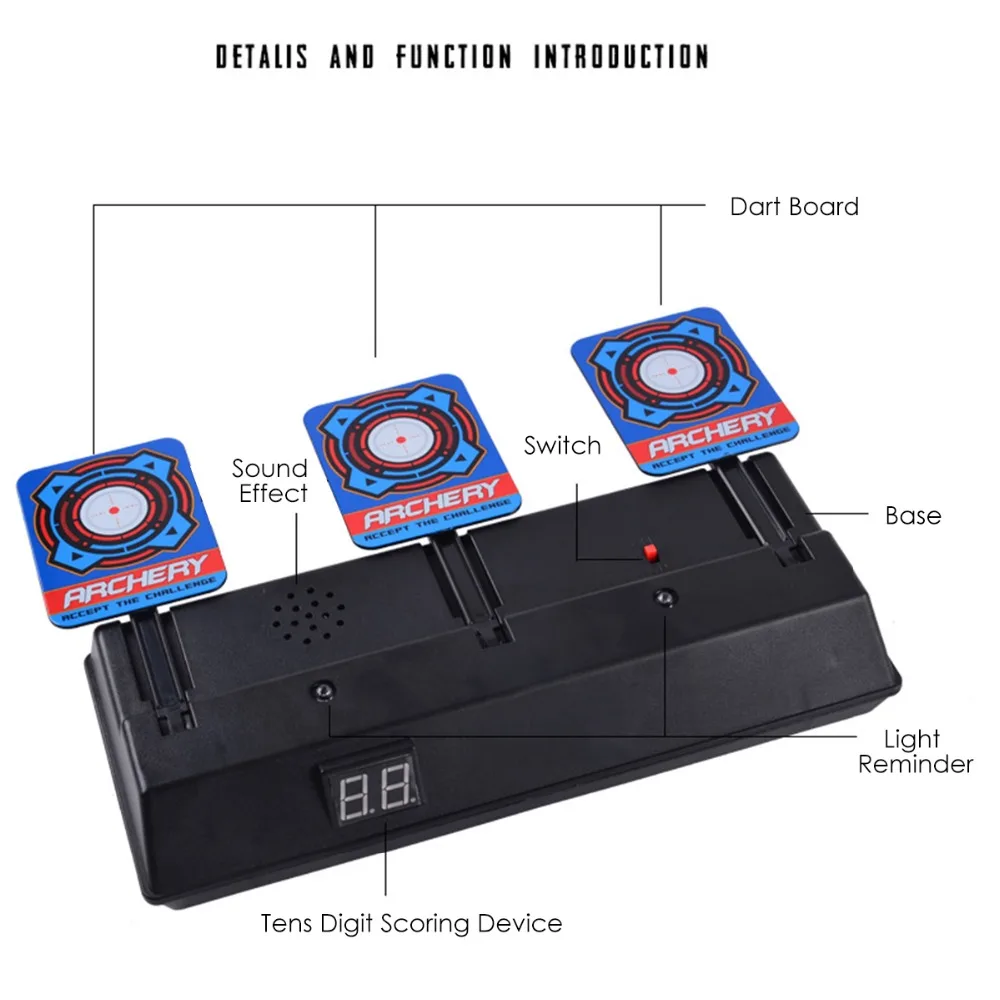 1 комплект детей сброс электронная цель стрельбы счет цель для стрельбы игрушки для детей мягкие пули Blaster тренировочное устройство Чехол