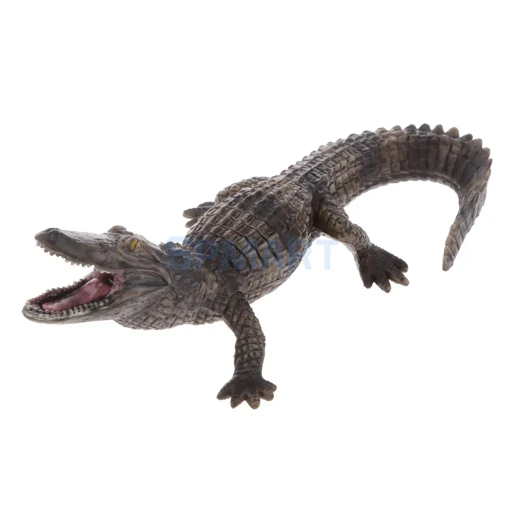 Realistic Roaring Large Crocodile Model Figure Zoo Collection Display Decor 