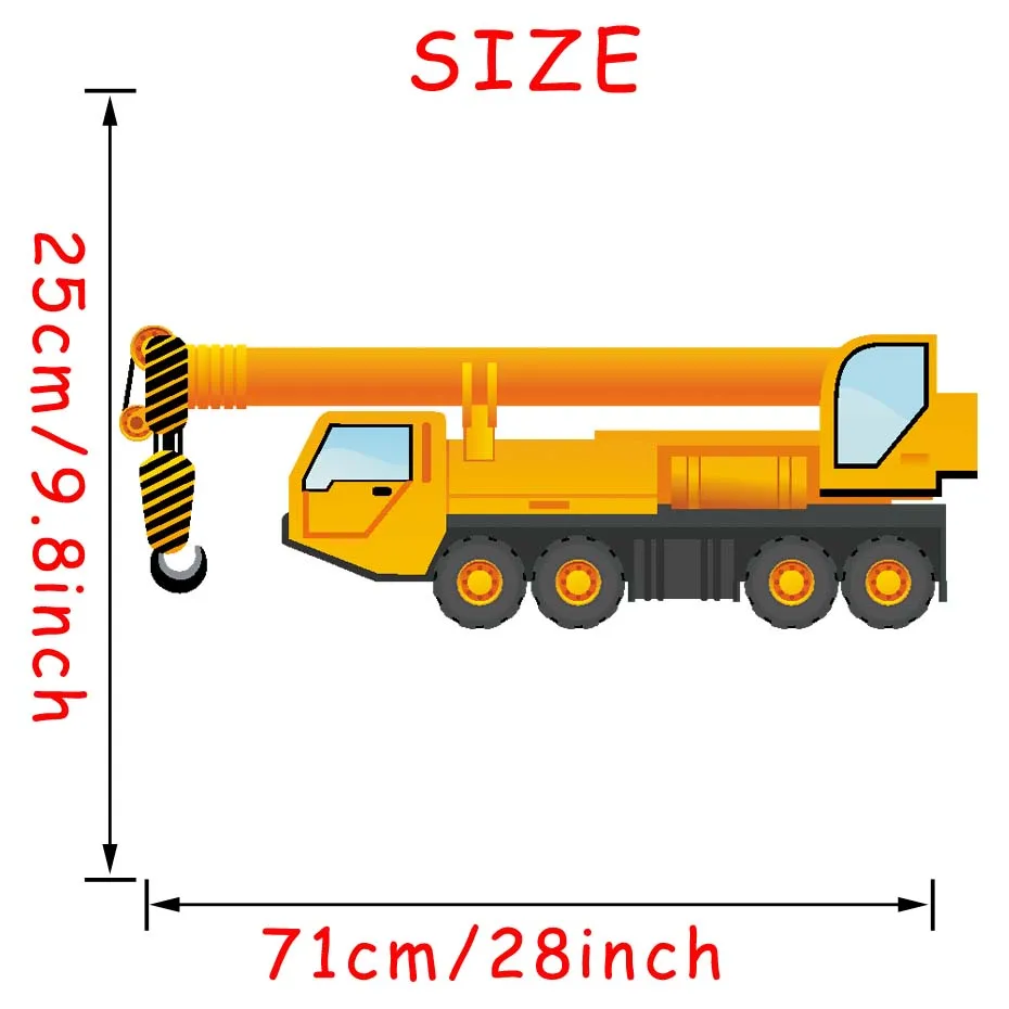 Строительные транспортные средства Наклейки на стены рабочий погрузчик миксер грузовик экскаватор кран грузовик настенные наклейки для детей младенцев детская комната - Цвет: CS5338