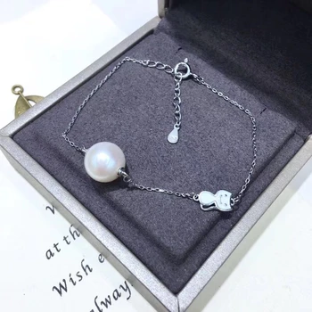 

Cute Cat 925 Silver Bracelet Settings Findings Mountings Women Accessories Parts Bangle for Akoya Edison Pearls Jade Coral Beads