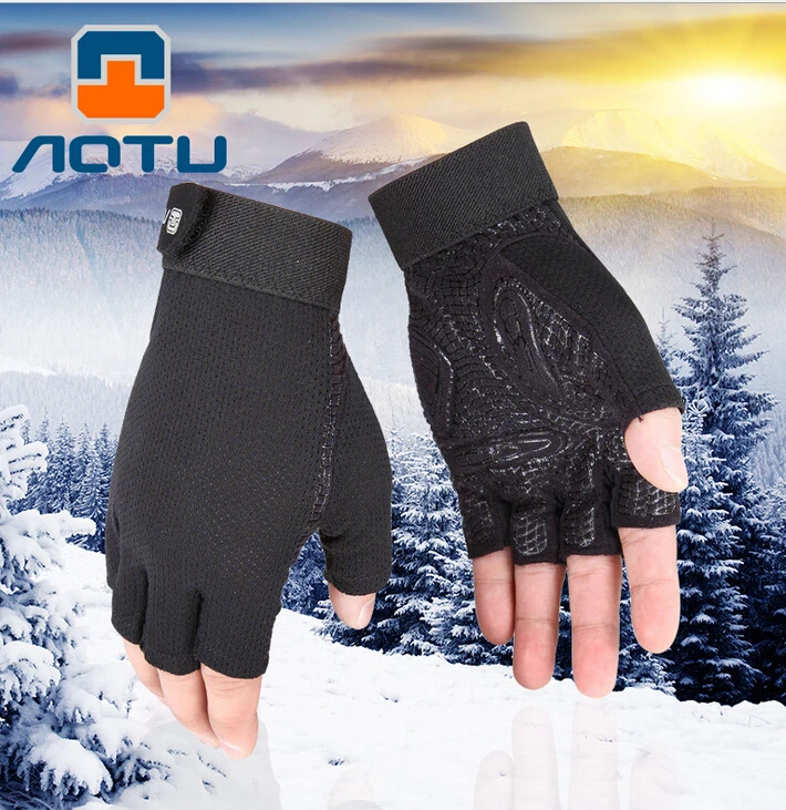 AOTU New Summer Half Finger Cycling font b Gloves b font Bicycle Luvas Para Breathable Guantes