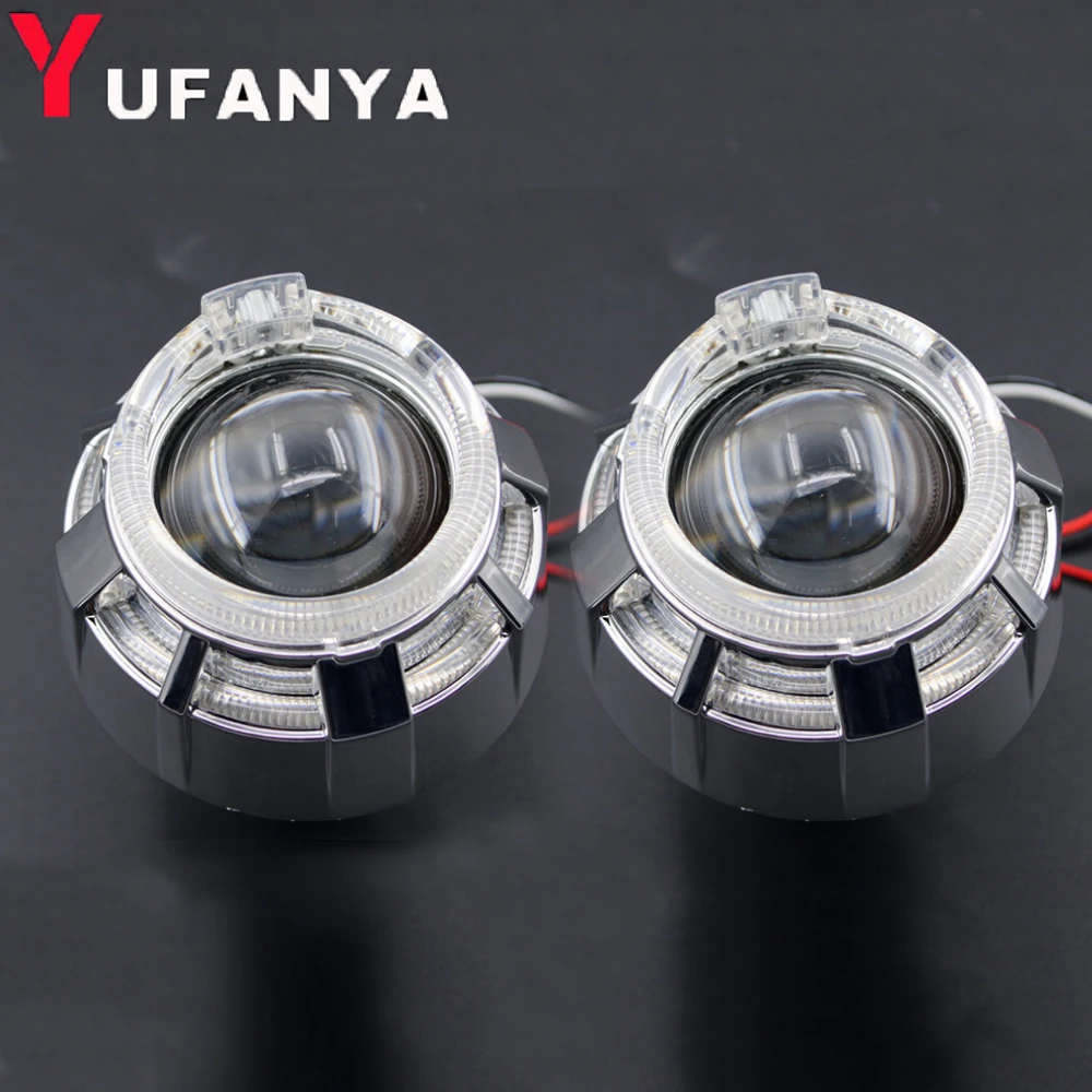 Новый vison 2 0 дюймов Bi xenon hid объектив проектора с DRL двойной ангельские глазки