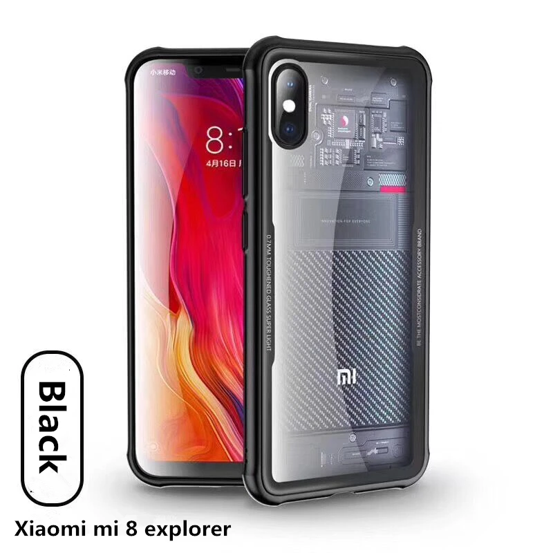 Чехол из закаленного стекла для Xiaomi mi 8 mi 8 Explorer Edition, задняя крышка, мягкий чехол из ТПУ с рамкой, Жесткий Чехол для Xiaomi mi 8, чехол для телефона s