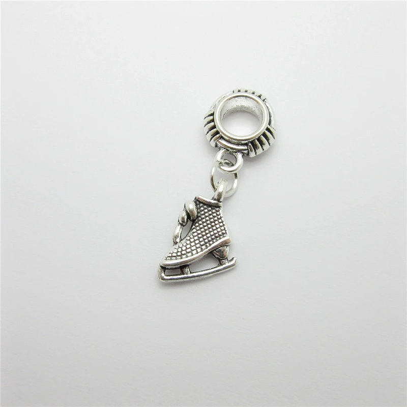 

New 20pcs Skates charm Big Hole bead European Pendant fit for Pandora style Bracelets Necklace DIY Metal Jewelry Making
