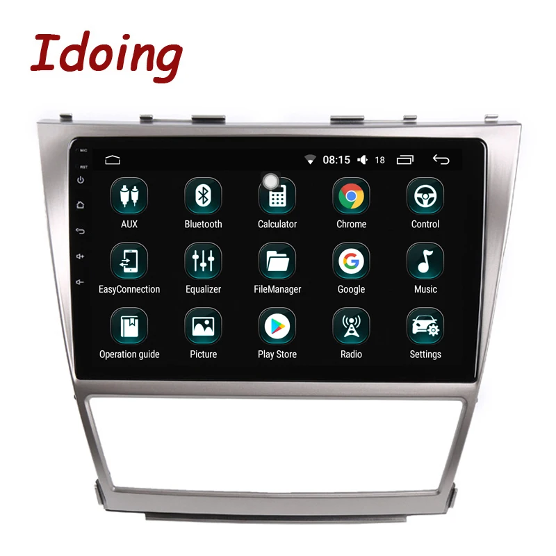 Perfect Idoing 10.2"Car Android8.0 Radio Multimedia Player Fit Toyota Camry2006-2011 4G+64G 8Core 2.5D IPS Screen GPS Navigation Glonass 2