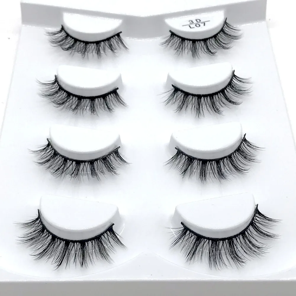 

HBZGTLAD 4 pairs natural false eyelashes fake lashes long makeup 3d mink lashes eyelash extension mink eyelashes for beauty 07