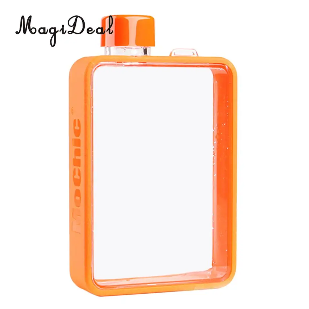 MagiDeal Clear Book Portable Paper Pad Water Bottle Flat Drinks Kettle 5 Colors to Choose