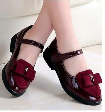 

Children princess leather shoes PU 3 colors casual baby flower pink girls fashion brand shoes