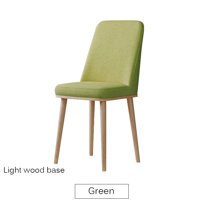 Nordic INS Dining Chair PU Fashion Creative Modern Minimalist Furniture Table and Chair Casual Coffee Office Home Chair - Цвет: Wooden base Green1