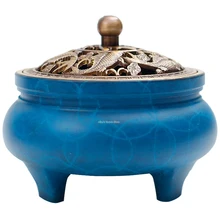 Винтажная Горячая тонировка bluing металлическая синяя латунная медная катушка ладан цинковый сплав курильница Thurible горелка спиральный ладан горелка ладан