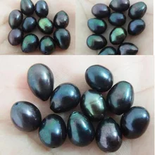 20 шт около 12x10 мм Натуральная темно-черный падения Свободные Перл вполне просверленных