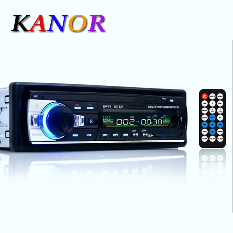 

KANOR Bluetooth Autoradio Car Stereo Radio FM Aux Input Receiver SD USB JSD-520 12V In-dash 1 din Car MP3 Multimedia Player