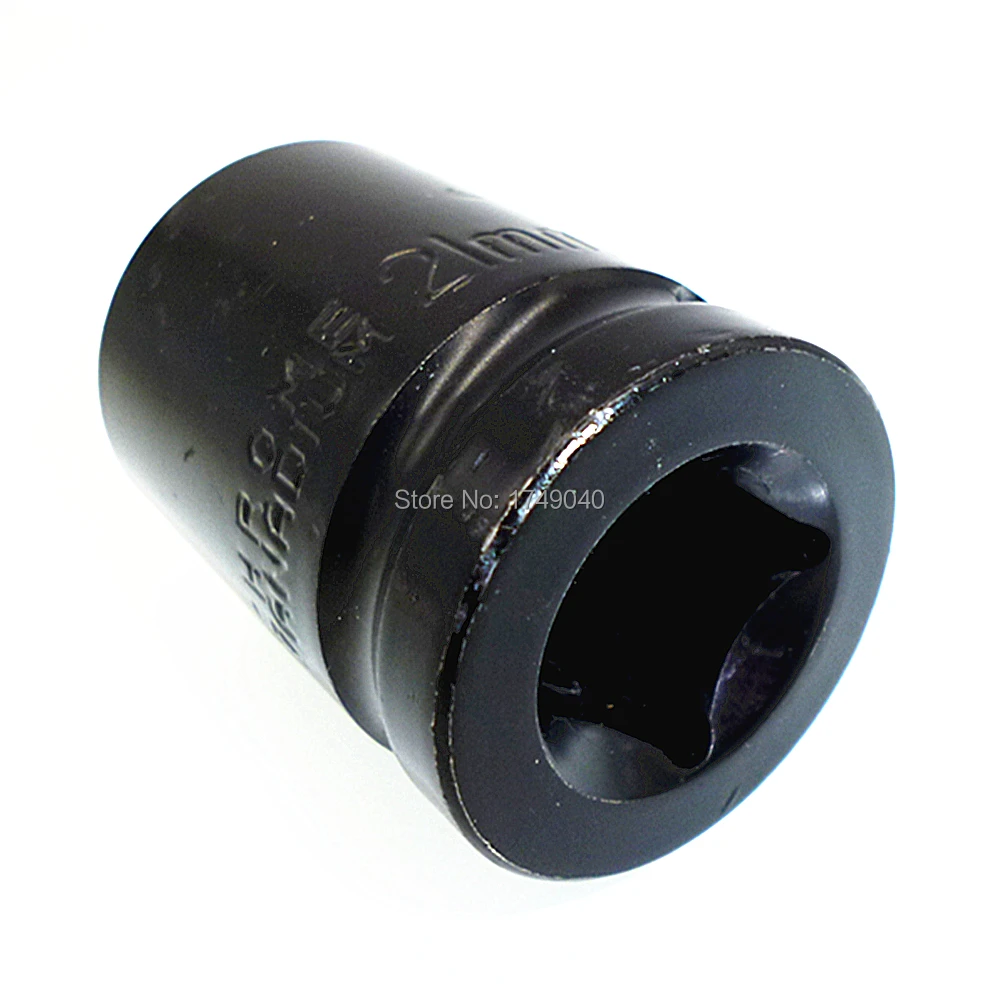 1/2" Inch Shallow Impact Socket Tool 21mm 6 Point Metric Socket Wrench Chrome Vanadium Steel