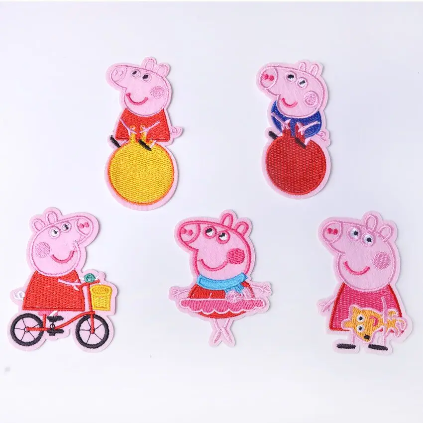 

1pcs Boutique cartoon clothes stickers piglet pants patch cute page For DIY Iron on Patch Stickers on The Clothes