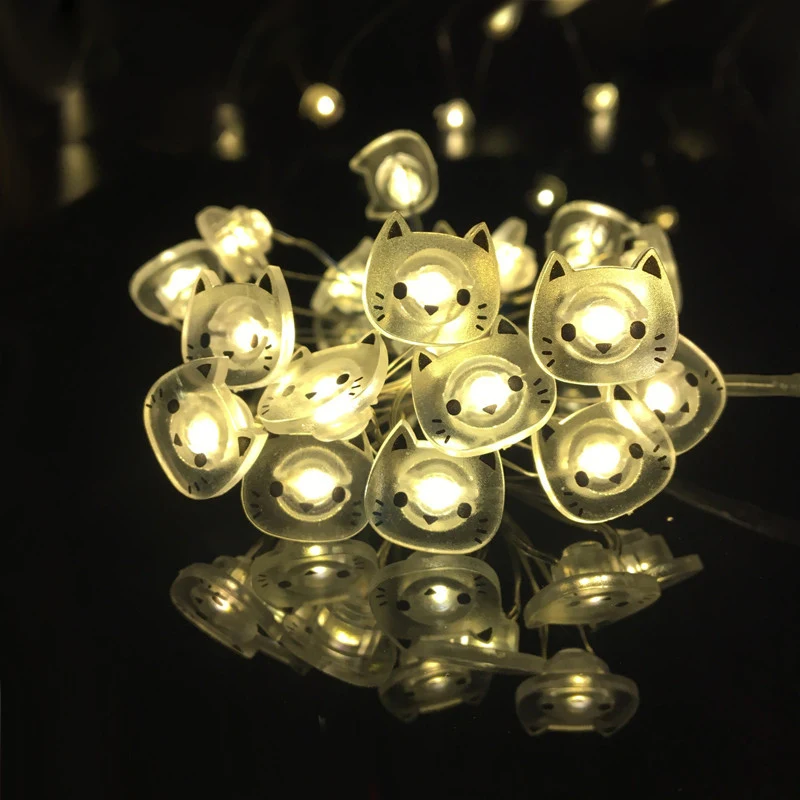 

2M Cat LED String Light Copper Wire LED Fairy Light Battery Powered Christmas Wedding Party decoration Night Lights for bedroom