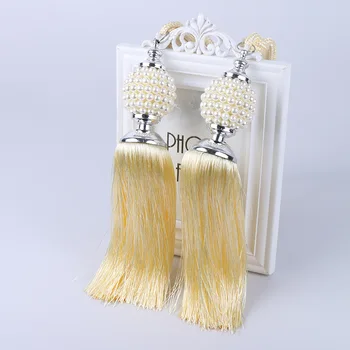 

European Top Quality Bead Ball Pompon Curtain Hooks for Hanging Straps Tying Lanyard Tassels Lob Curtain Accessories Tieback