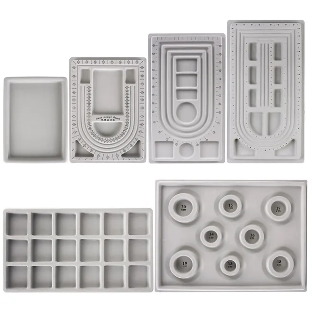 Flocked Bead Board Bracelet Necklace Beading Jewelry Making Organiser