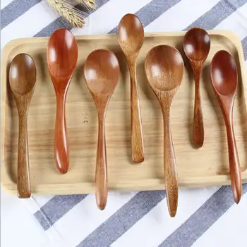 

Baby Honey Spoon Solid Wood Spoon Healthy Safety Baby Spoon Japanese Style Multi-standard Coffee Spoon