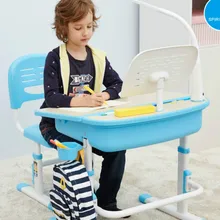 Регулируемый рост защита видение коррекция сидения осанки дети стол для учебы и стул набор письменный стол