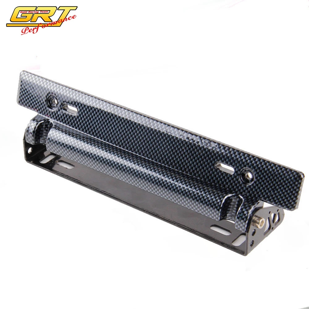 GRT ADJUSTABLE CARBON FIBER STYLE TILT LICENSE PLATE FRAMES FRAMEin