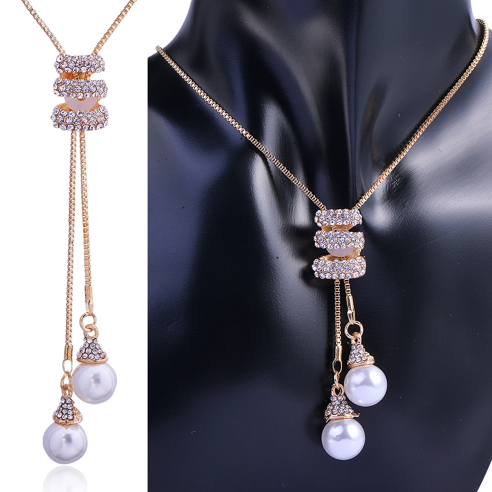 Buy Sweater chain necklace women jewelry choker Long