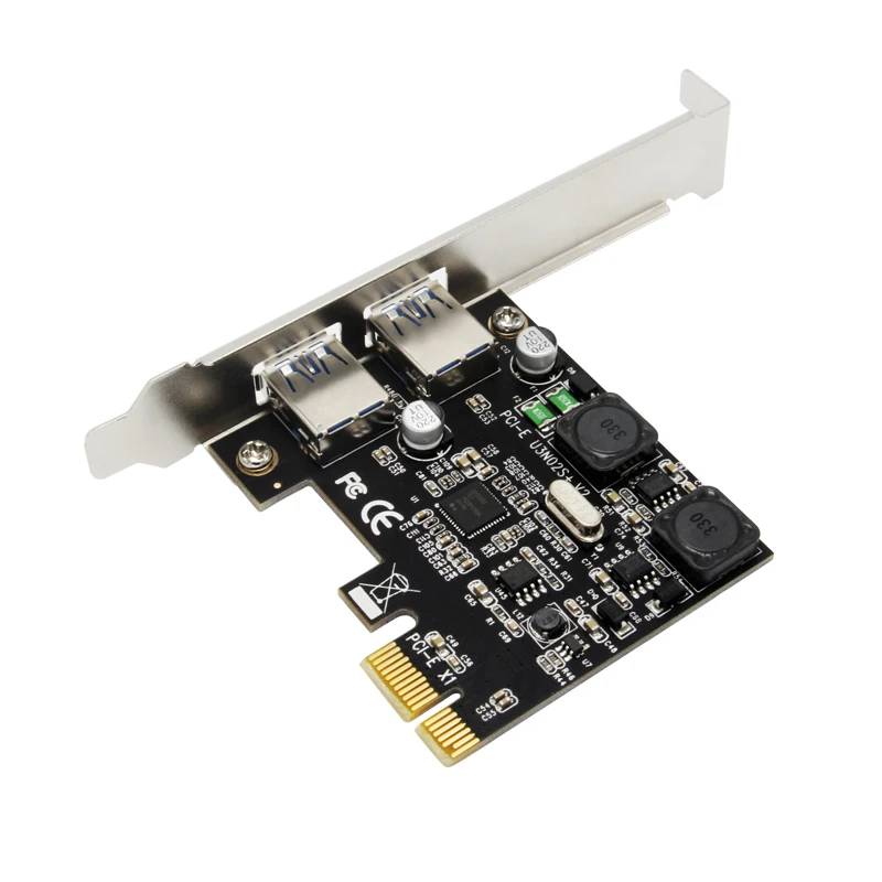 2 Port Usb 3.0 Pci-E Expansion Card External Usb3.0 Pcie With Power Module Nec Chip For Desktop Pc Computer | Компьютеры и офис