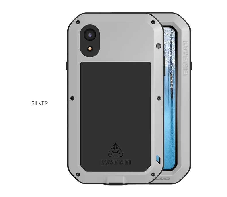 Для iPhone XR iPhone X XS Max Plus LOVE MEI Роскошный мощный металлический противоударный чехол алюминиевый грязезащитный водонепроницаемый чехол для телефона с Glas