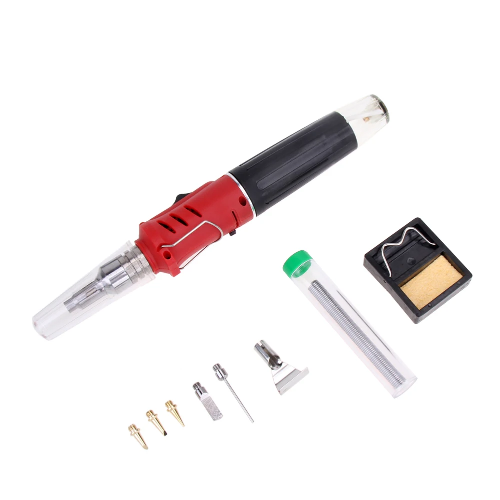 

Gas Soldering Iron Cordless Welding Torch Kit Tool HS-1115K Ignition Butane Gas Soldering Iron Welding Kit Torch