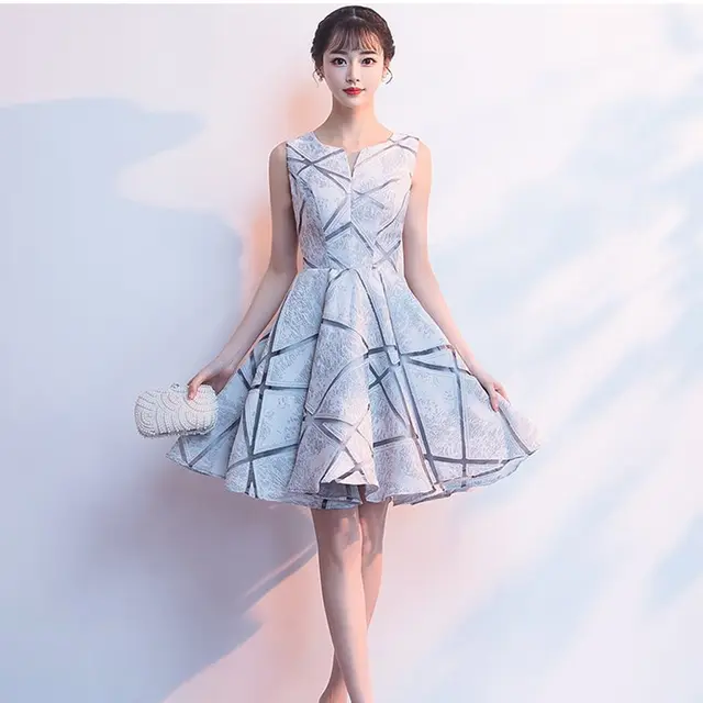 Grey Knee Length Formal Dresses for Women