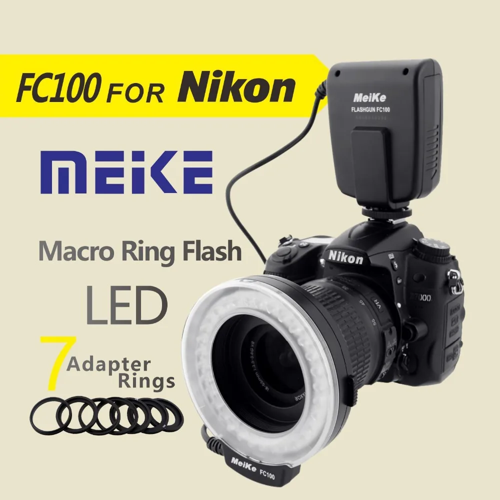 Meike FC100 LED Macro Ring Flash for Nikon D7100 D7000 D5200 D5100