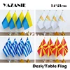 YAZANIE 14*21cm 4PCS Ukraine Cyprus Greek Macedonia Table Flag with Plastic Stand Flagpole World Country Desk Flags and Banners ► Photo 1/6