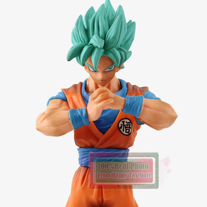 

18CM Japanese anime figure dragon ball Son Goku blue hair ver action figure collectible model toys for boys
